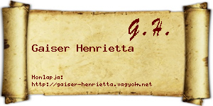 Gaiser Henrietta névjegykártya